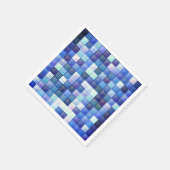 Videospiel-Pixel blaues Quadratmuster Serviette (Ecke)