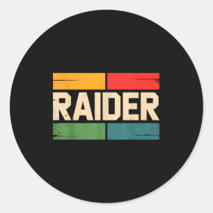 Videospiel-Raider Vintage Retro Männer Frauen Mädc Runder Aufkleber
