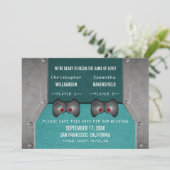 Videospiel Save the Date einladen, Aquamarin (Stehend Vorderseite)