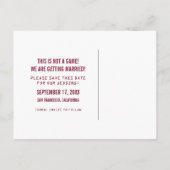 Videospiel Save the Date Postkarte, rosa Ankündigungspostkarte (Rückseite)