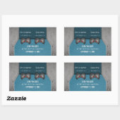 Videospiel Save the Date Sticker, Blau Rechteckiger Aufkleber (Blatt)