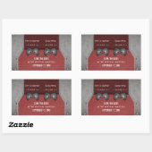 Videospiel Save the Date Sticker, Maroon Rechteckiger Aufkleber (Blatt)