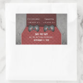 Videospiel Save the Date Sticker, Maroon Rechteckiger Aufkleber (Tasche)