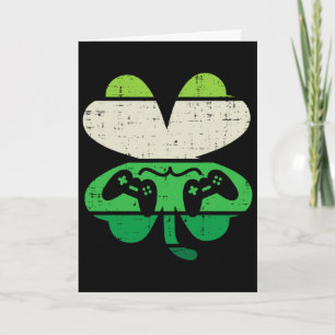 Videospiel Shamrock Retro St. Patricks Tag Jungen  Karte