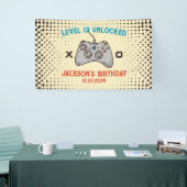 Videospiel-Spielstand Ungesperrter Gamer Boy Männe Banner (Messeveranstaltung)