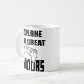 Videospiel-Themed Tasse: Erforschen Sie das große Kaffeetasse (Vorderseite Links)