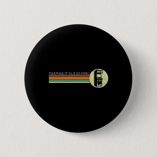 Videospiel Vintage Retro Arcade Old School Button (Vorderseite)
