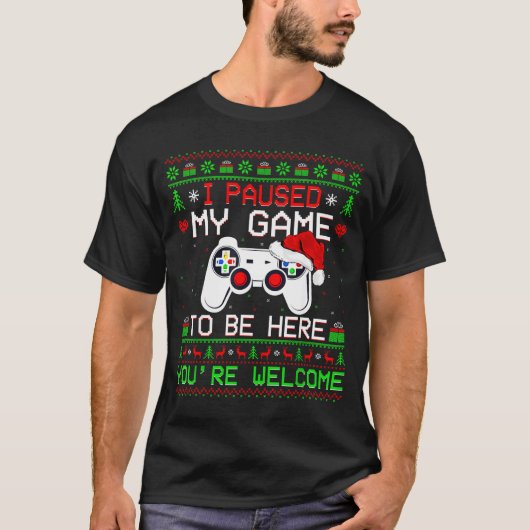 Videospiel-Weihnachts-Hässlichpullover Lustiger Ga T-Shirt (Vorderseite)