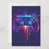 Videospielcontroller Einladungen für Geburtstagspa (Rückseite)