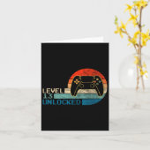 Videospielcontroller entsperrt Stufe 13 Geburtstag Karte (Gelbe Blume)