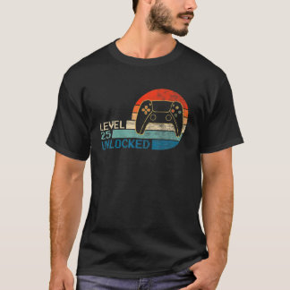 Videospielcontroller entsperrt Stufe 25 Geburtstag T-Shirt