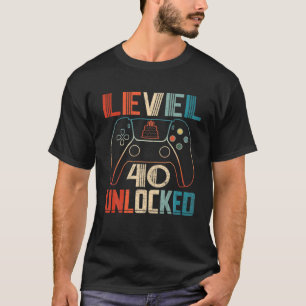 Videospielcontroller entsperrt Stufe 40 Geburtstag T-Shirt
