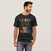Videospielcontroller entsperrt Stufe 40 Geburtstag T-Shirt (Vorne ganz)