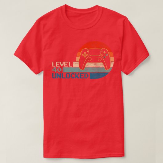 Videospielcontroller entsperrt Stufe 40 Geburtstag T-Shirt (Design vorne)