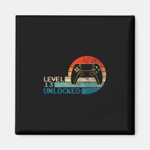 Videospielcontroller entsperrte Stufe 13 Geburtsta Magnet