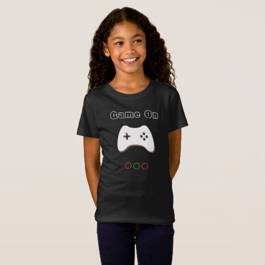 Videospielcontroller, Game On, Red & Green Art T-Shirt (Vorne ganz)