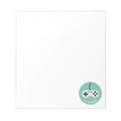 Videospielcontroller Gamer Monogram Kids Notizblock (Vorderseite)