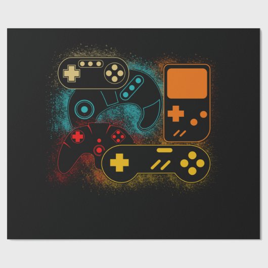 Videospielcontroller Geschenkpapier (Flach)