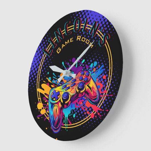 Videospielcontroller Große Wanduhr (Winkel)