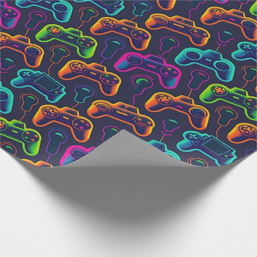 Videospielcontroller im Nu Geschenkpapier (Ecke)