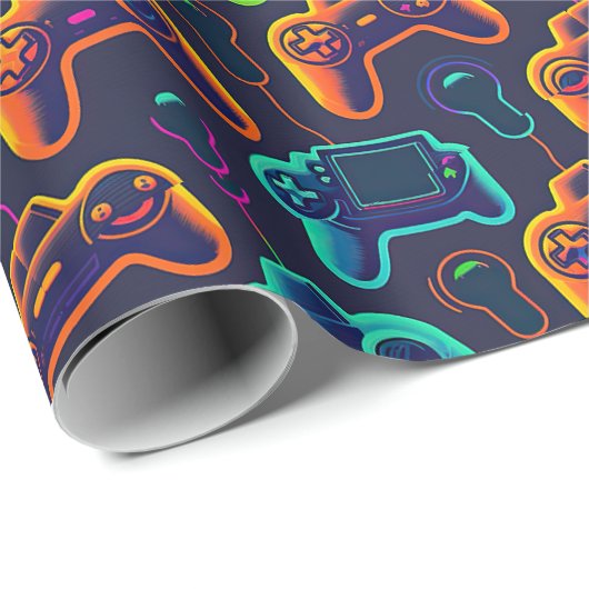 Videospielcontroller im Nu Geschenkpapier (Rolleneckpunkt)