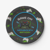 Videospielcontroller-Kindergeburtstag Pappteller (Vorderseite)