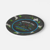 Videospielcontroller-Kindergeburtstag Pappteller (Schrägansicht)