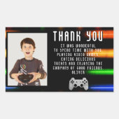 Videospielcontroller Neon Gaming Foto Geburtstag Rechteckiger Aufkleber (Vorderseite)