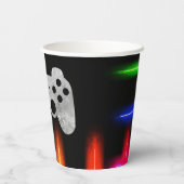Videospielcontroller Neon Gaming Geburtstagsparty Pappbecher (Rückseite)