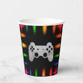 Videospielcontroller Neon Gaming Geburtstagsparty Pappbecher (Vorderseite)