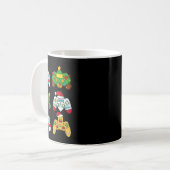 Videospielcontroller Weihnachtsmannmütze Gamer Boy Kaffeetasse (Vorderseite Links)