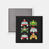 Videospielcontroller Weihnachtsmannmütze Gamer Boy Magnet (Vorderseite/Rückseite)