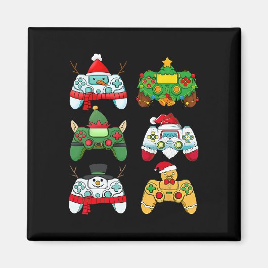 Videospielcontroller Weihnachtsmannmütze Gamer Boy Magnet (Vorne)