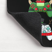 Videospielcontroller Weihnachtsmannmütze Gamer Boy Mousepad (Ecke)