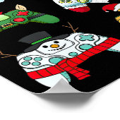 Videospielcontroller Weihnachtsmannmütze Gamer Boy Poster (Ecke)