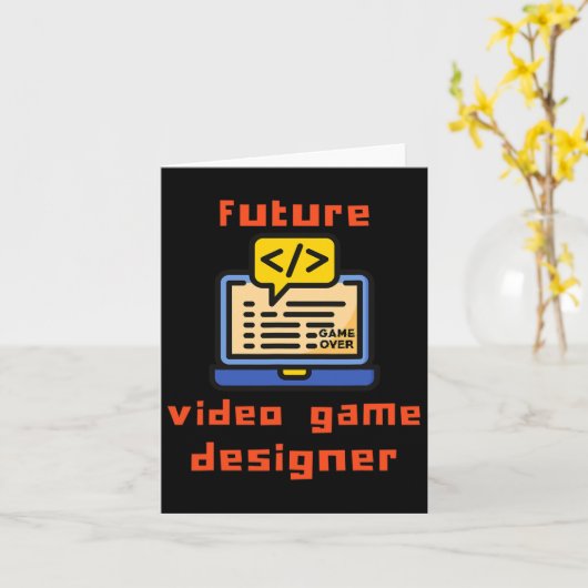 Videospieldesigner-Programmierer-Coder Karte (Gelbe Blume)
