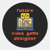 Videospieldesigner-Programmierer-Coder Runder Aufkleber (Vorderseite)