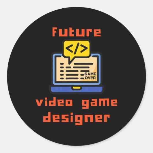 Videospieldesigner-Programmierer-Coder Runder Aufkleber (Vorderseite)
