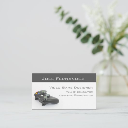 Videospieldesigner - Visitenkarte (Stehend Vorderseite)