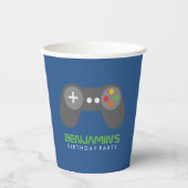 Videospiele als Geburtstagsparty Paper Cup Pappbecher (Vorderseite)