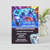 Videospiele des Gamemontrollers in jedem Alter Einladung (Stehend Vorderseite)