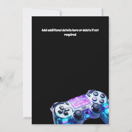 Videospiele des Gamemontrollers in jedem Alter Einladung (Rückseite)