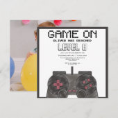 Videospiele Foto Geburtstag Einladung (Vorne/Hinten)