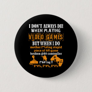 Videospiele Funny Gamer T-Shirt für Konsolenspiele Button