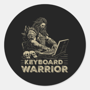 Videospiele-Gamer für den Online-Warriorquotierer Runder Aufkleber