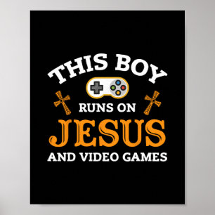 Videospiele Gamer Gaming Jesus Religion Poster