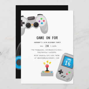 Videospiele Geburtstagsparty Einladung