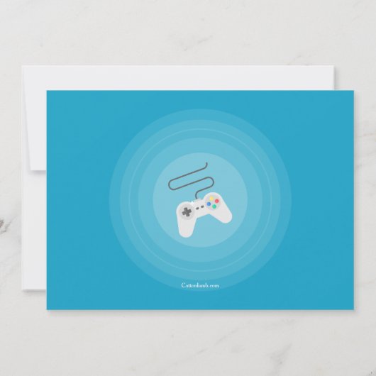 Videospiele Geburtstagsparty Einladungen (Rückseite)