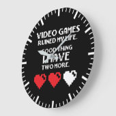 Videospiele haben mein Leben ruiniert, lustiger Ga Große Wanduhr (Winkel)