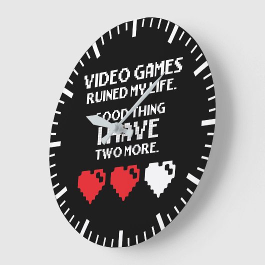 Videospiele haben mein Leben ruiniert, lustiger Ga Große Wanduhr (Winkel)